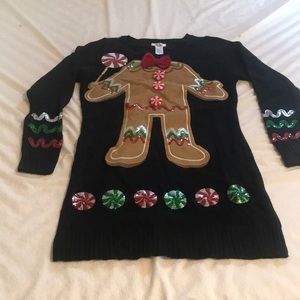 Isela Ugly Christmas Sweater/Dress Gingerbread